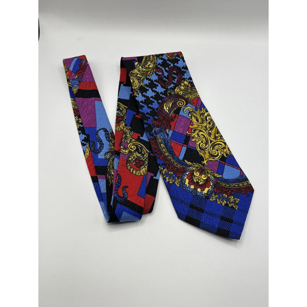 V2 BY VERSACE Colorful Pattern Men's Silk Tie